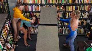 Mandy Waters, Krissy Knight - Sneaky Librarian Gets College Cock